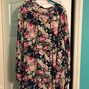 Navy Floral Boutique Tunic